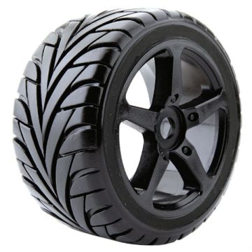 Fastrax 1:8 Truggy Eagle MTd On 5-Spoke Black 0 Offset(Pr) (FAST1092B-0)