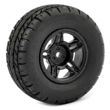 Fastrax 1:10 SC Eagle Mounted 5-Spoke Black (Slash Rr/Blitz) (FAST1101B)