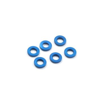 Fastrax M3 Flat Washer Blue 0.5mm (6) (FAST142-1)