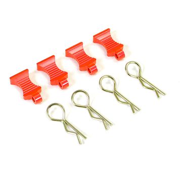 Fastrax Pro Aluminium Easypull Tabs & Bodyclips (4Pc) - Red (FAST206AR)