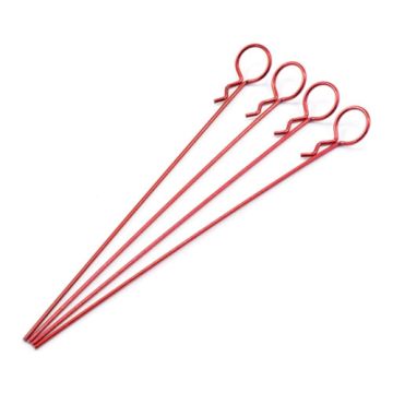 Fastrax Small Metallic Red Long Body Pin 1:10th (4) (FAST208MR)