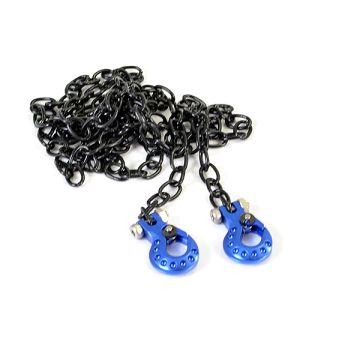 Fastrax Deluxe Aluminium Blue Winch Hooks & Black Chain Set (FAST2321DBB)