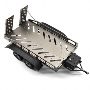 Fastrax Dual-Axle Trailer W/Ramps & Leds (Med 1/12-1/18) - Titanium (FAST2372MT)