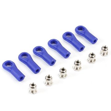 Fastrax Rose Joints (6) Blue W/Balls (FAST46B)