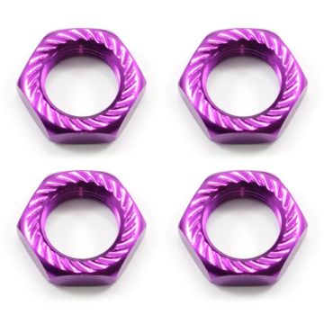 Fastrax 17mm X 1.0 Purple Serrated Wheel Nuts (4Pcs) (FAST925P)