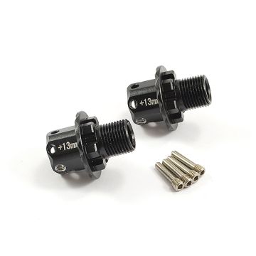 Fastrax Arrma Alu +13mm Hex Adaptors (Pr) - Kra/Sen/Typ (FTAR014BK)