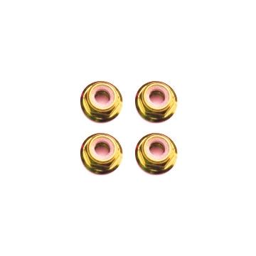 Fastrax M3 Gold Flanged Locknuts 4Pcs (FTM3GF)
