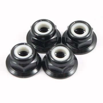 Fastrax M4 Black Flanged Locknuts (FTM4BKF)