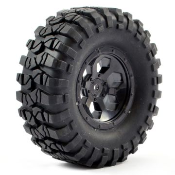 FTX Outback Pre-Mounted 6Hex/Tyre (2) - Black (FTX8170B)