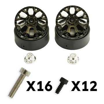 FTX Texan 1:10 8-Spoke Black Beadlock Wheel (Pr) (FTX9875BK)