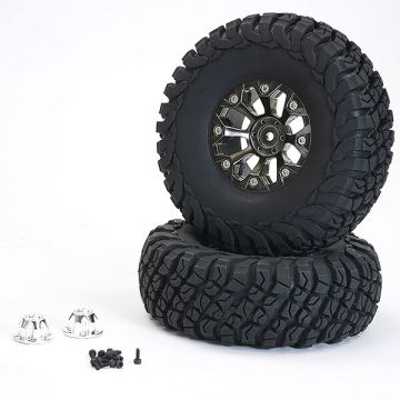 FTX Texan 1:10 Mounted Tyres O N 8-Spoke Beadlock Wheels (Pr) (FTX9878BK)