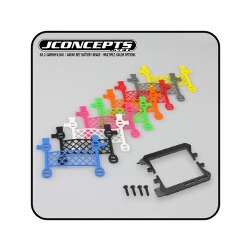 JConcepts B6.3 Carbon Logo/Cargo Net Battery Brace (Green) (JC2298-5)