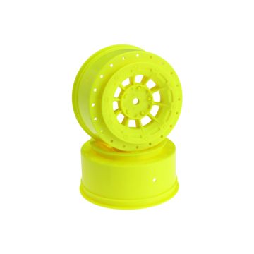 JConcepts Hazard-SC6+3mm Off-Set-12mm Hex Wheel-2pc-Yellow (JC3344Y)