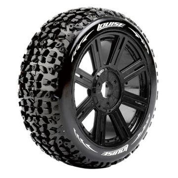 Louise RC B-Mazinger 1:8 Fr/Rr Soft Hex 17mm Spoke Black (L-T3108SB)
