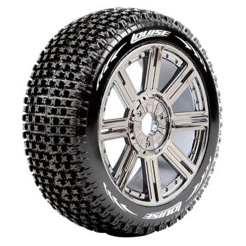 Louise RC B-Pirate 1:8 Fr/Rr Soft Hex 17mm Spoke Black Chrome (L-T3126SBC)