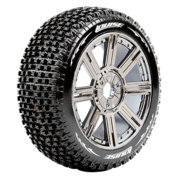 Louise RC B-Pirate 1:8 Fr/Rr Super Soft Hex 17mm Spoke Black Chrome (L-T3126VBC)