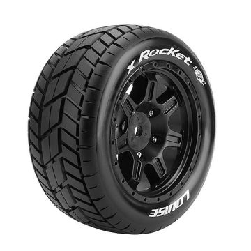 Louise RC X-Rocket Black Mounted X-Maxx Hex 24mm (L-T3295B)