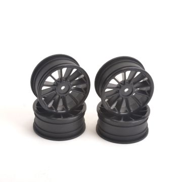 Schumacher Wheel; 12 spoke 24mm - Black(Pk4) (U2393)