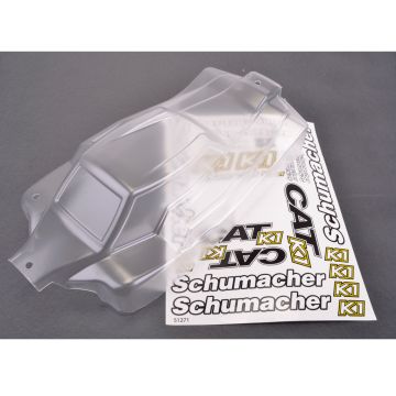 Schumacher Bodyshell, Decals & Window Mask; Clear - CAT K1 (U5116)