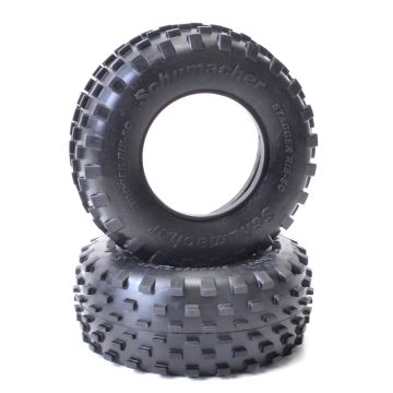 Schumacher Short Course Stagger Rib Tyre - Yellow (U6781)