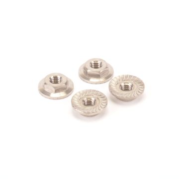 Schumacher Titanium Low Profile M4 Serrated Nut (pk4) (U7400)