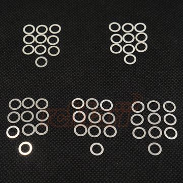 Yeah Racing 5x7mm Stainless Steel Spacer Set 0.1 0.15 0.2 0.25 0.3mm 10pcs Each (YA-0551)
