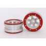 Metsafil Beadlock Wheels PT-Claw Silver/Red 1.9 (2 pcs)Â  (MT0060SRÂ )