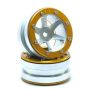 Metsafil Beadlock Wheels PT-Slingshot Silver/Gold 1.9 (2 pcs) (MT0030SGO)