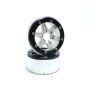 Metsafil Beadlock Wheels SIXSTAR Silver/Black 1.9 (2) w/o Hub (MT5010SB)