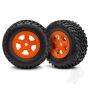 Traxxas Tyres And Wheels, Assembled Glued Sct Off-Road Racing Tyres (1 Each, Right And Left) (TRX7674A)