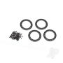 Traxxas Beadlock Rings, Black (1.9In) (Aluminium) (4 Pcs) / 2X10 Cs (48) (TRX8169T)