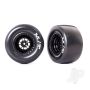 Traxxas Tyres & Wheels, Assembled, Glued (Weld Glossy Black Wheels, Mickey Thompson Drag Slicks, Sticky Compound, Foam Inserts) (Rear) (2) (TRX9476)