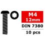 Corally Steel Screws M4 X 12mm Hex Button Head 10 Pcs (C-30113)