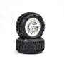 FTX Carnage Mounted Wheel/Tyre Complete Pair - Chrome (FTX6310C)