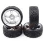 Yeah Racing 1:10 Spec T MS Wheel Offset +3 Silver w/ Tire 4pcs (WL-0104)
