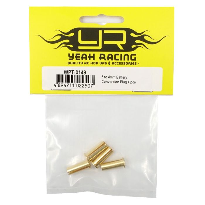 Yeah Racing 5mm to 4mm Battery Conversion Plug 4 pcs (WPT-0149)