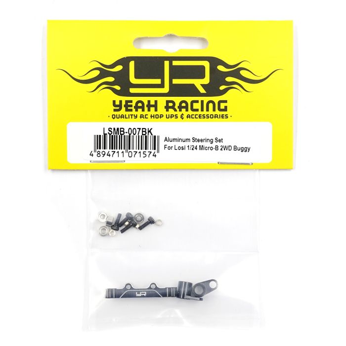 Yeah Racing Aluminum Steering Set For Losi 1/24 Micro-B 2WD Buggy (LSMB-007BK)