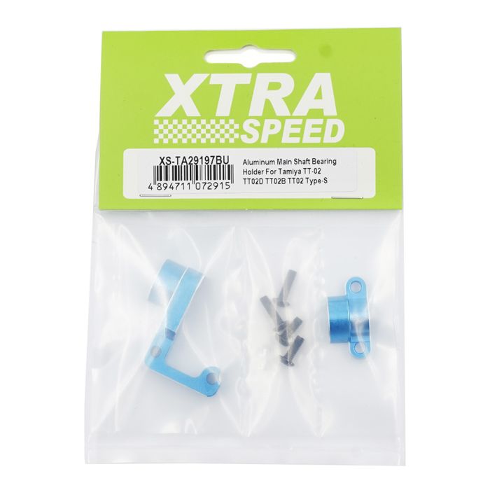 Xtra Speed Aluminum Main Shaft Bearing Holder For Tamiya TT-02 TT02D TT02B TT02 Type-S (XS-TA29197BU)