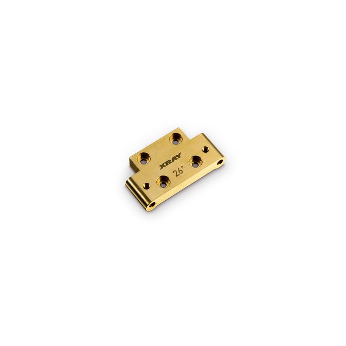 Xray Brass 46G Front Lower Arm Mount 26Â° Kick-Up (XR322312)
