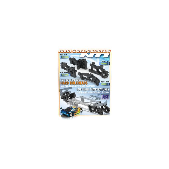 Xray Composite Lower & Upper Bulkhead Rear Left - Extra Roll Center - Hard (XR333022)