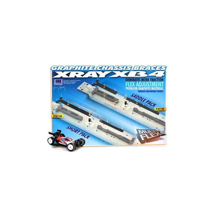 Xray Graphite Chassis Brace Upper Deck - Saddle Pack (2) (XR361169)