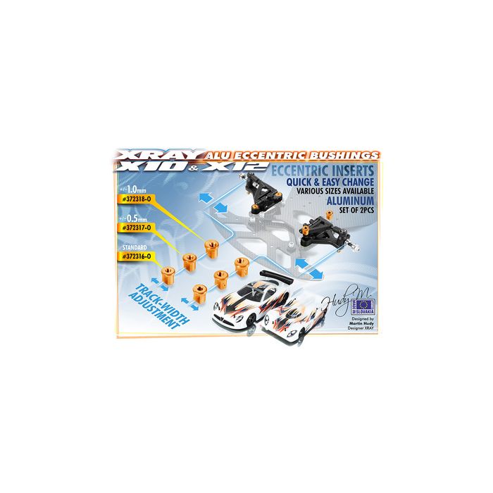 Xray Alu Eccentric Bushing 0.5mm - Orange (2) (XR372317-O) Xray Alu Eccentric Bushing 0.5mm - Orange (2) (XR372317-O)