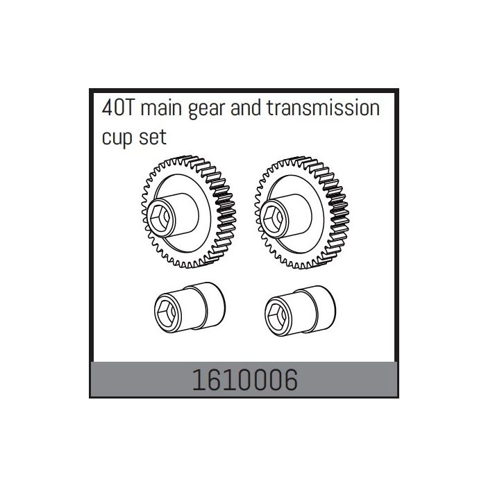 Absima 40T Main Gear And TransMLssion Cup Set (AB1610006) Absima 40T Main Gear And TransMLssion Cup Set (AB1610006)