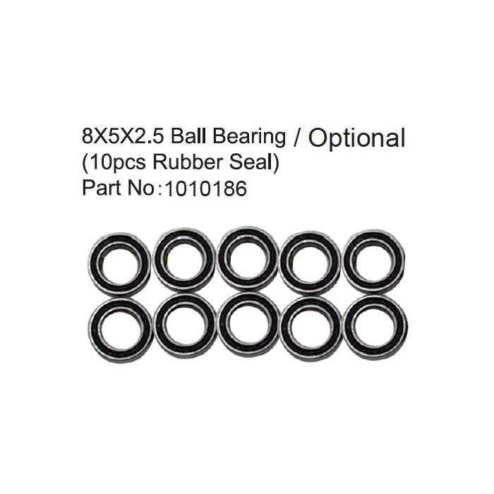 Absima 8X5X2.5 Ball Bearing ( 10pcs Rubber Seal ) Absima 8X5X2.5 Ball Bearing ( 10pcs Rubber Seal )