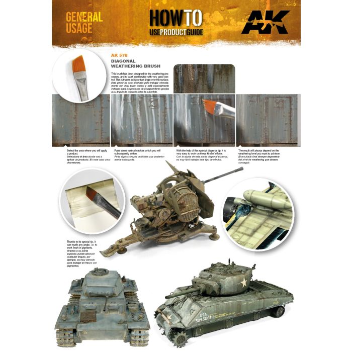 AK Interactive Brushes - Weathering Brush Diagonal (AK00578)