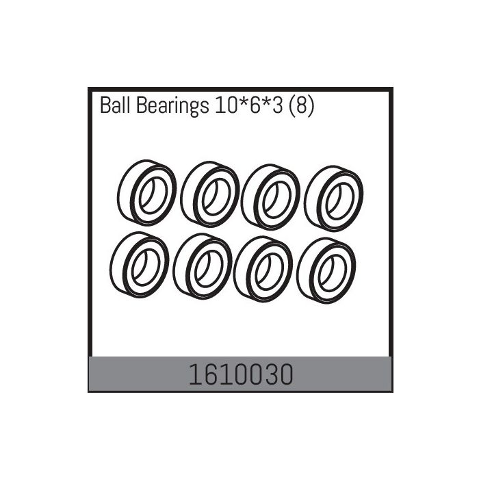 Absima Ball Bearings 10*6*3 (8) (AB1610030) Absima Ball Bearings 10*6*3 (8) (AB1610030)