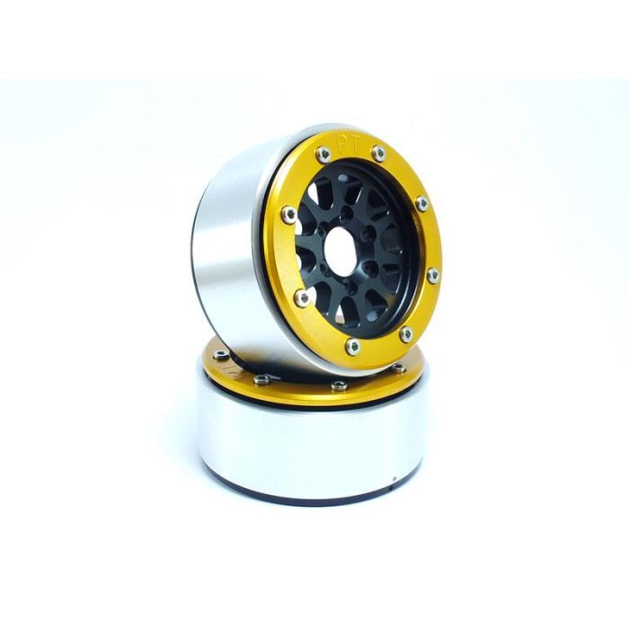 Metsafil Beadlock Wheels GEAR Black/Gold 1.9 (2) w/o Hub (MT5030BGO) Metsafil Beadlock Wheels GEAR Black/Gold 1.9 (2) w/o Hub (MT5030BGO)