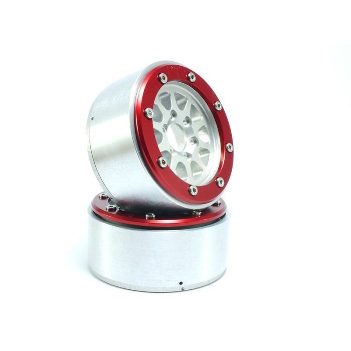 Metsafil Beadlock Wheels GEAR Silver/Red 1.9 (2) w/o Hub (MT5030SR) Metsafil Beadlock Wheels GEAR Silver/Red 1.9 (2) w/o Hub (MT5030SR)