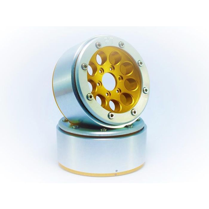 Metsafil Beadlock Wheels GUN Gold/Silver 1.9 (2) w/o Hub (MT5020GOS) Metsafil Beadlock Wheels GUN Gold/Silver 1.9 (2) w/o Hub (MT5020GOS)