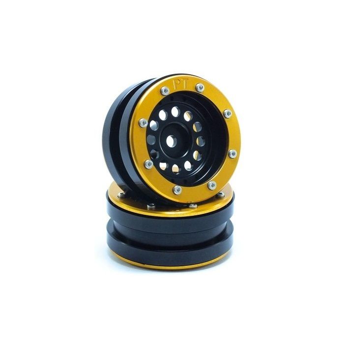 Metsafil Beadlock Wheels PT-Bullet Black/Gold 1.9 (2 pcs) (MT0020BGO)